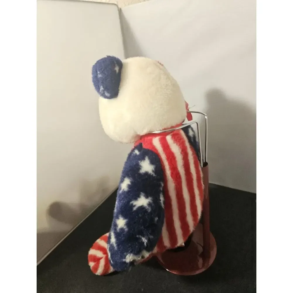 Ty Spangle Beanie Baby Bear USA Red White Blue Star 999